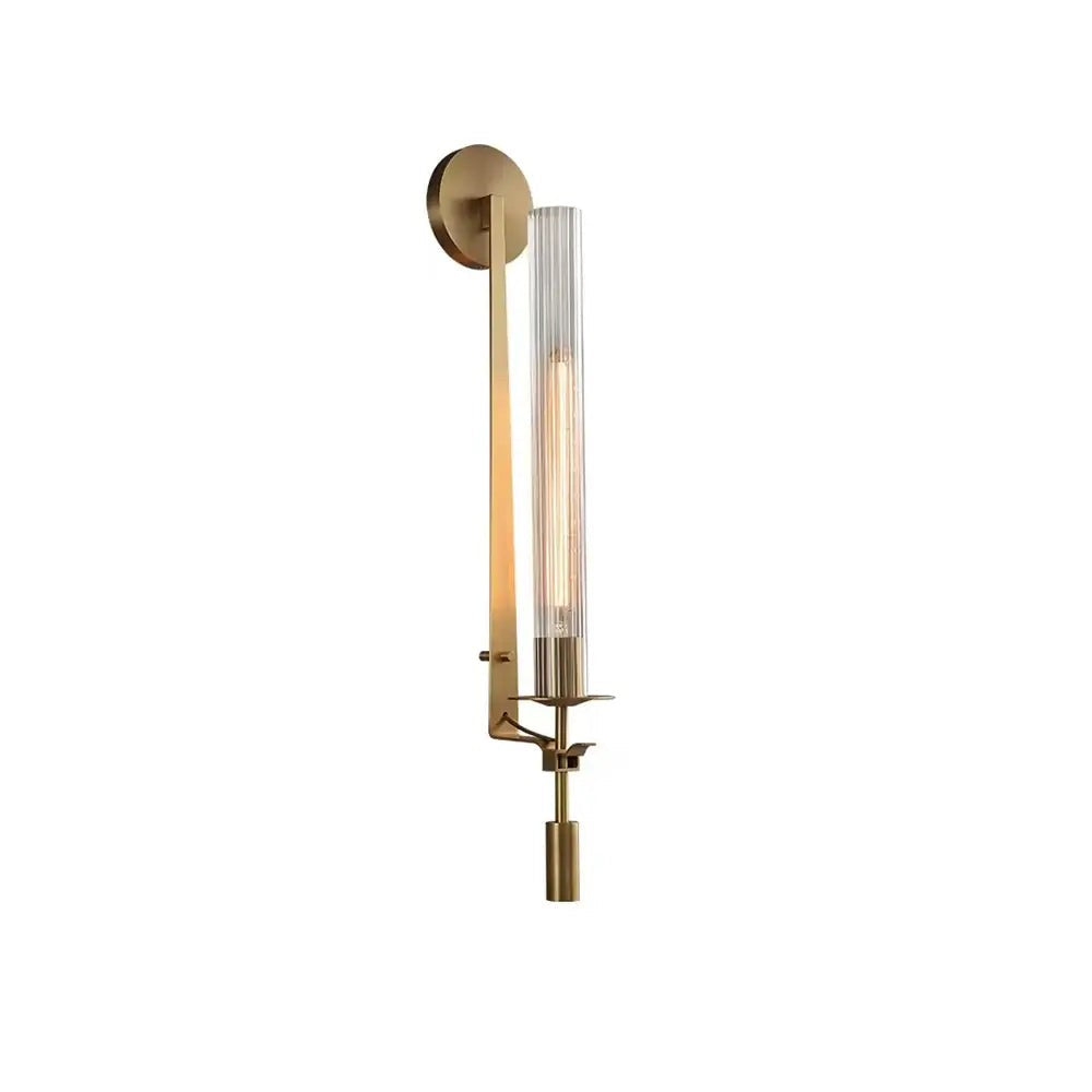 French Ribbed Glass Wall Light