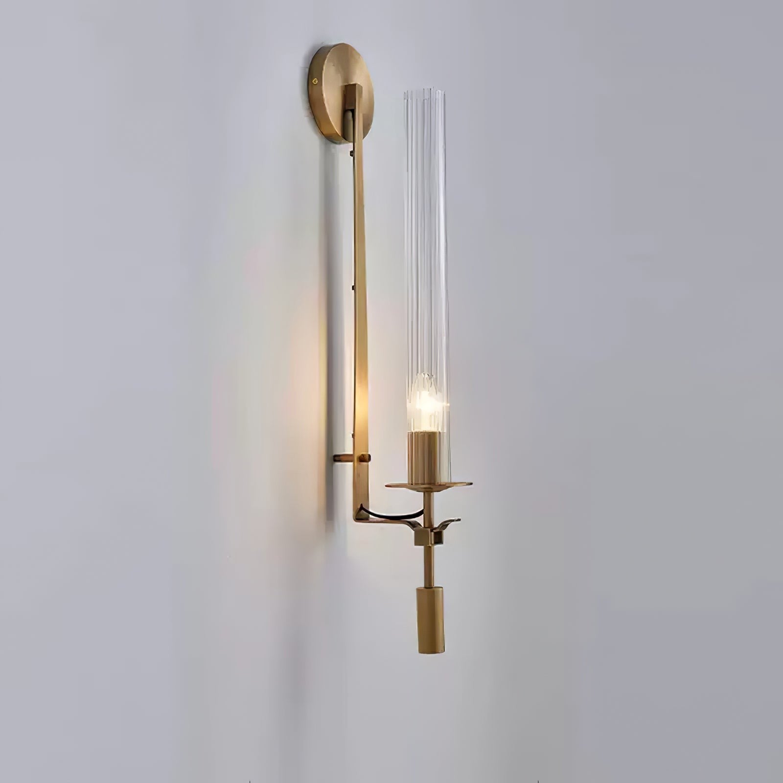 French Ribbed Glass Wall Light