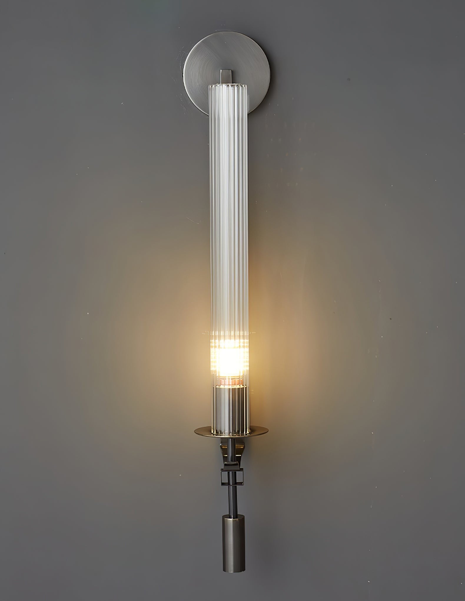 French Ribbed Glass Wall Light