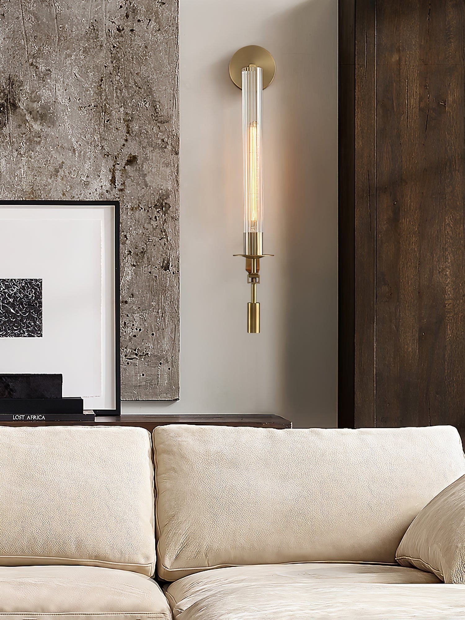 French Ribbed Glass Wall Light