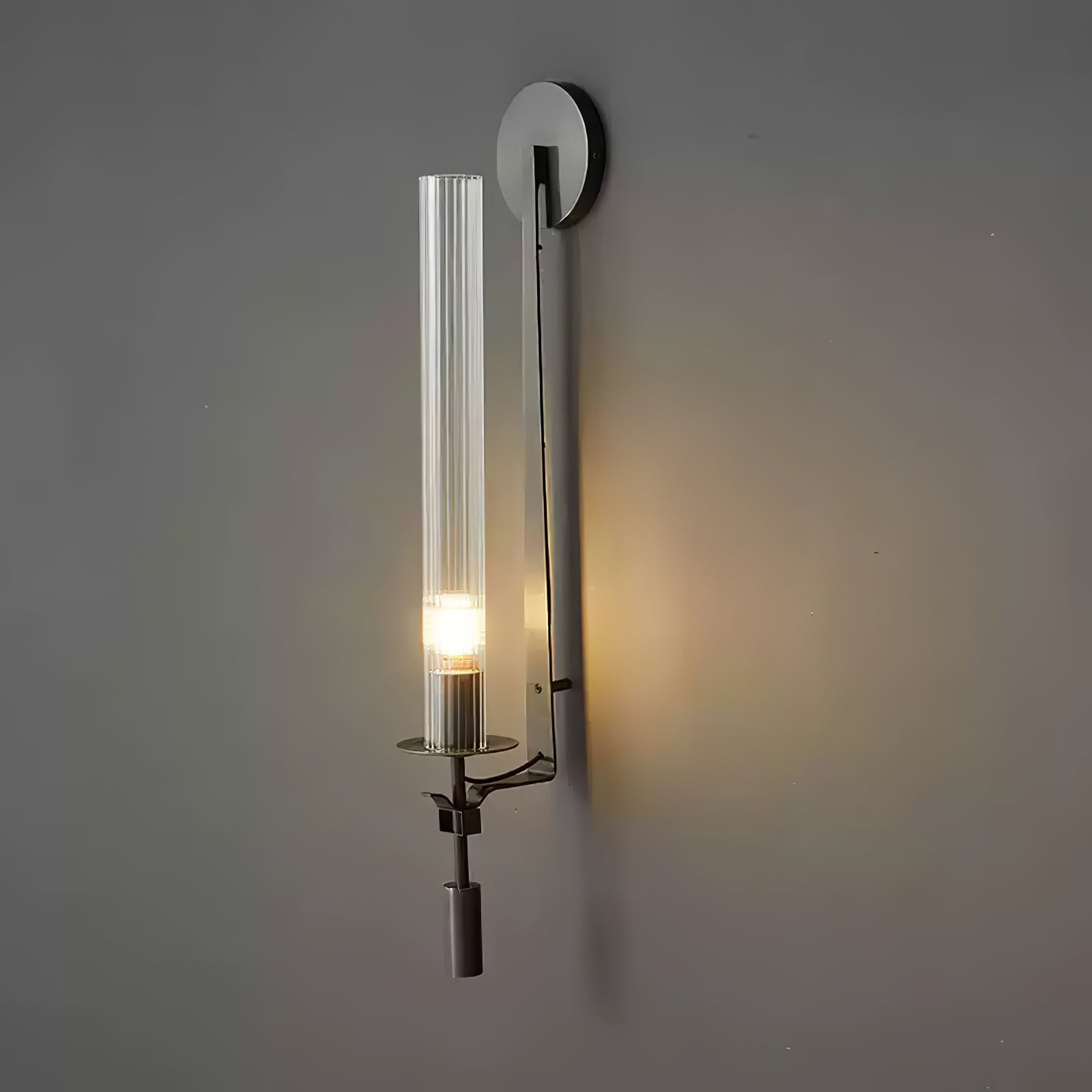 French Ribbed Glass Wall Light