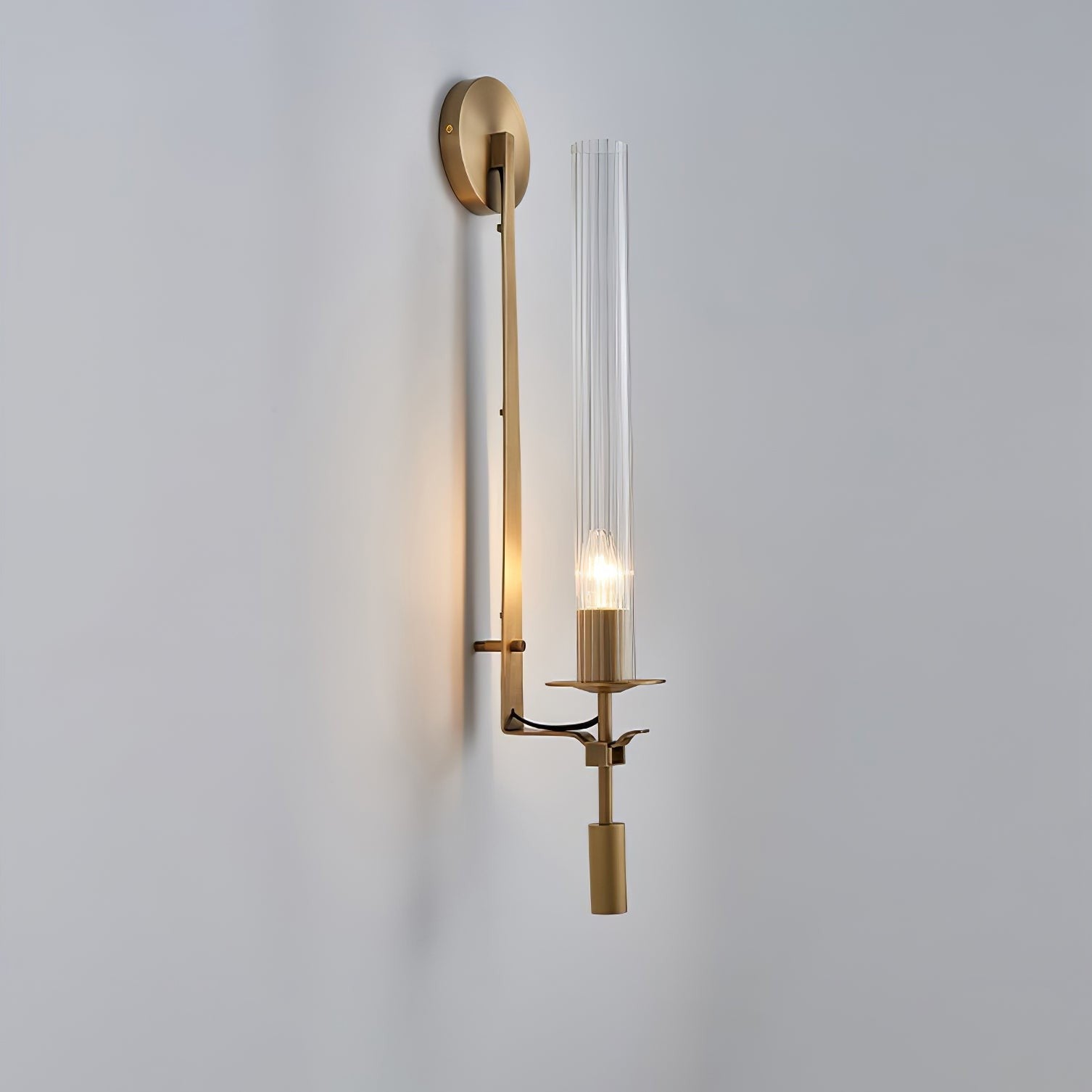 French Ribbed Glass Wall Light
