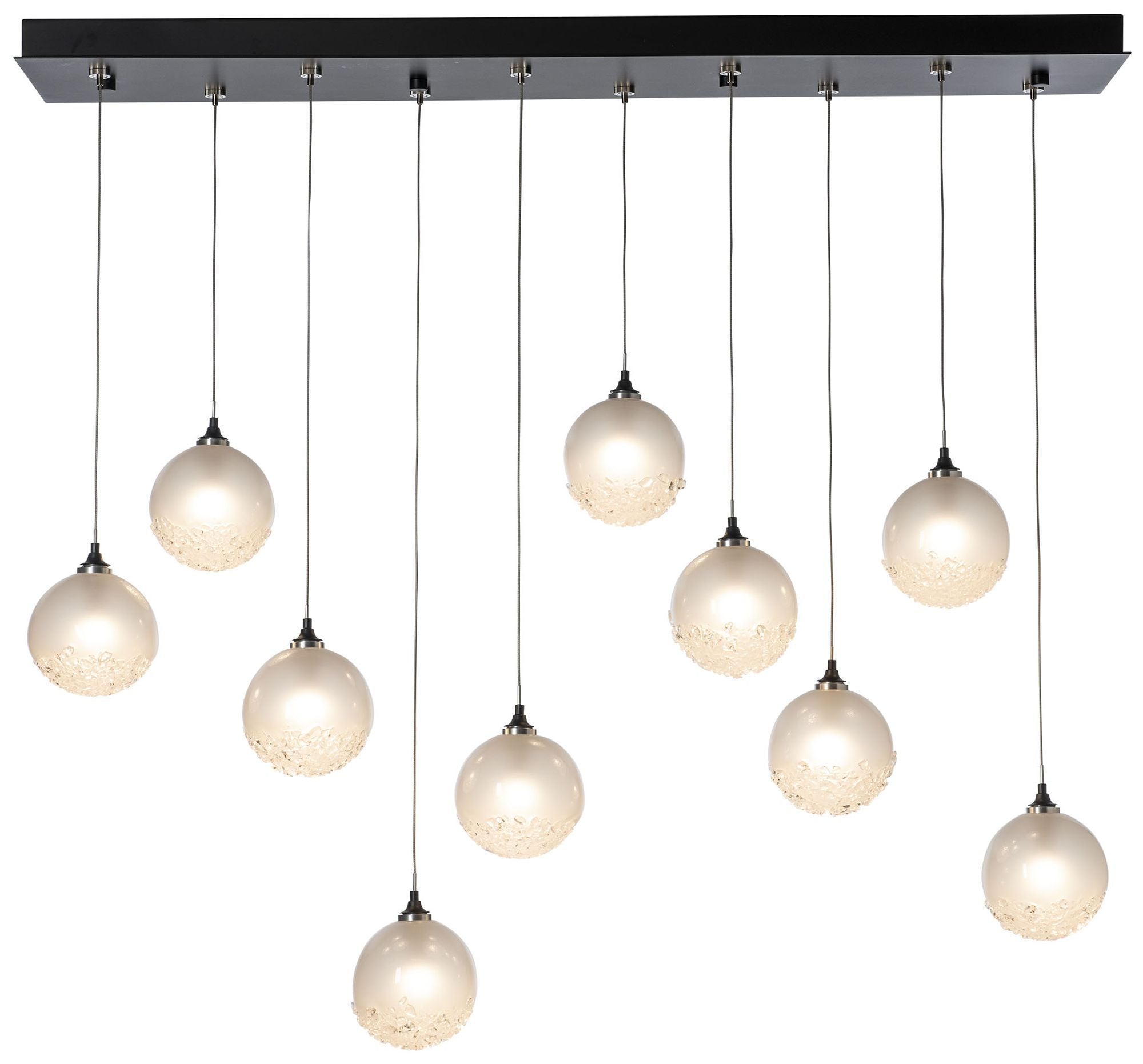 Fritz 10-Light Black Globe Pendant with Glass