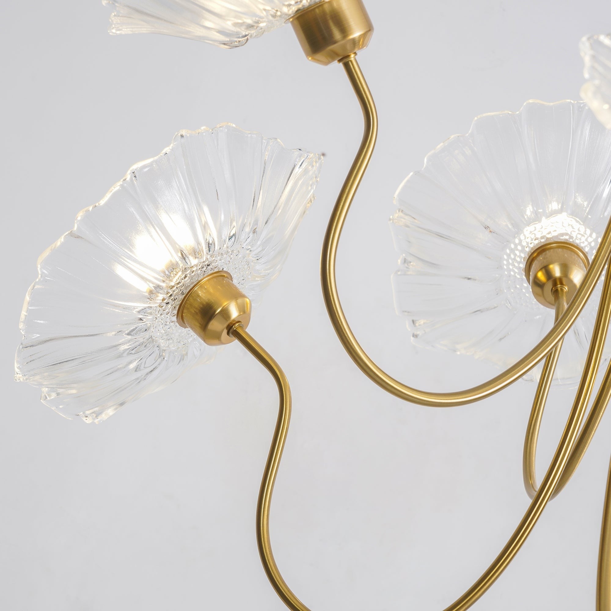 Frosted Lotus Leaf Glass Chandelier