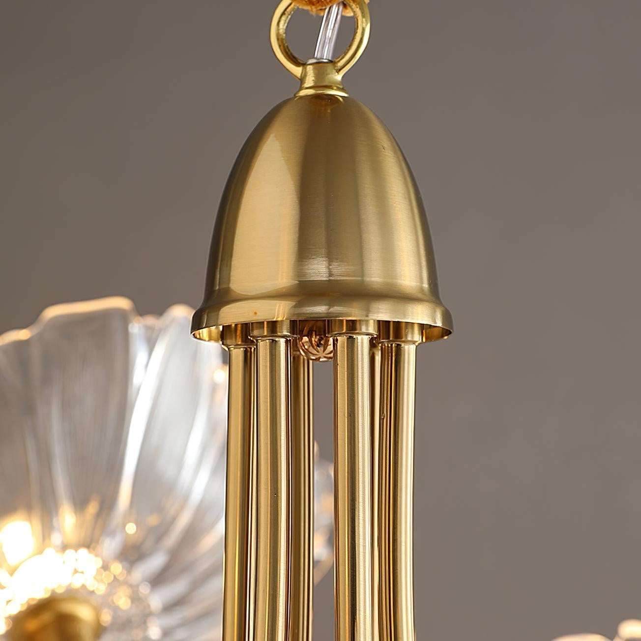 Frosted Lotus Leaf Glass Chandelier