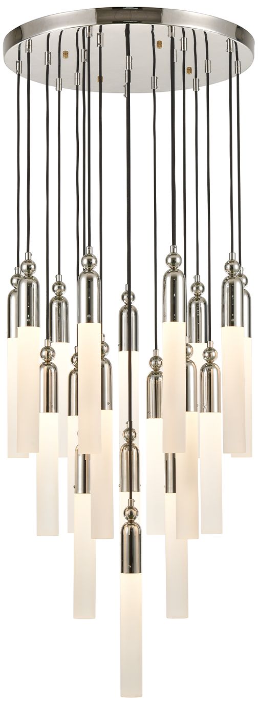 Fusion 19-Light 25-Inch Cylindrical Glass Chandelier