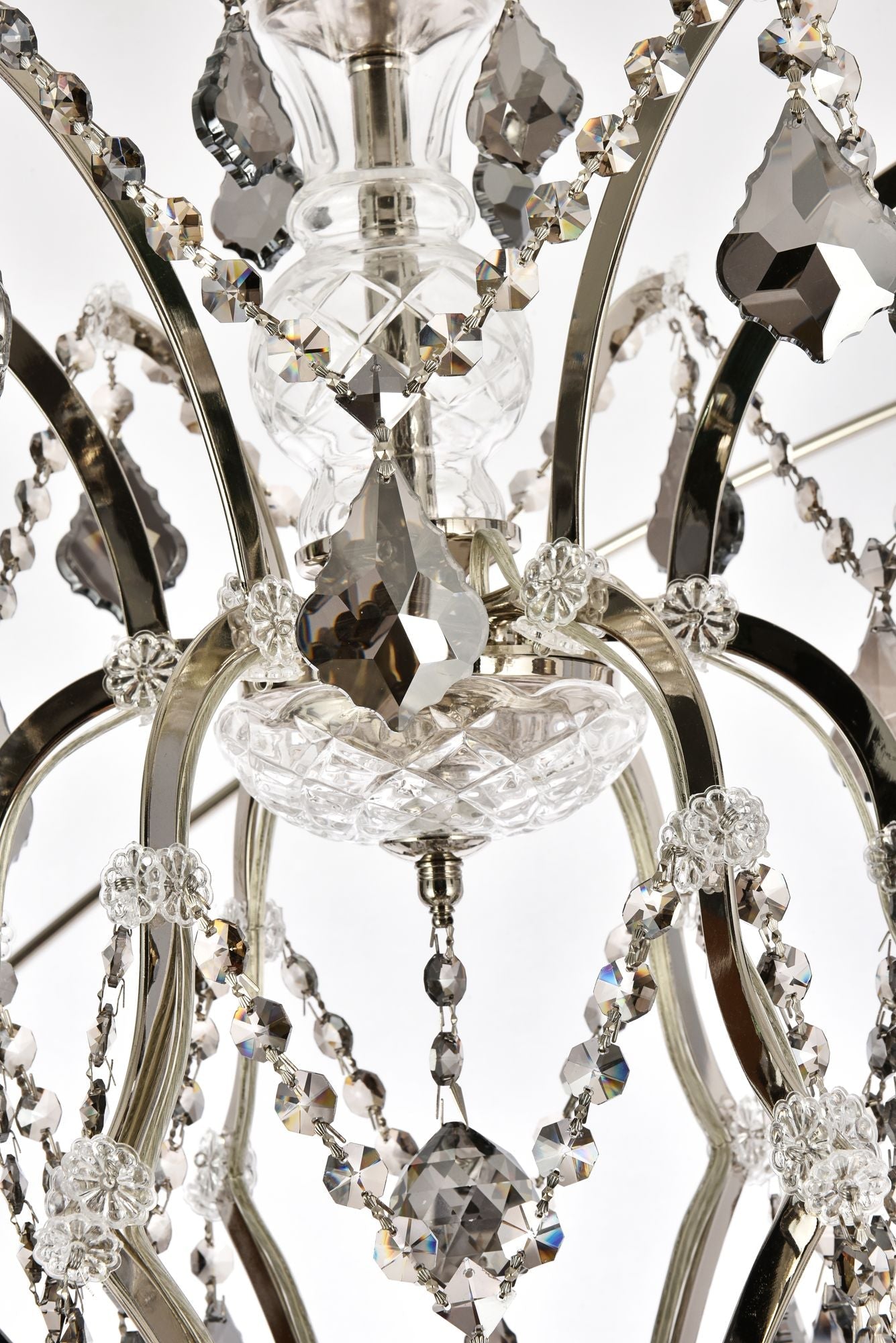 Geneva 25-Light Polished Nickel Chandelier Silver Shade