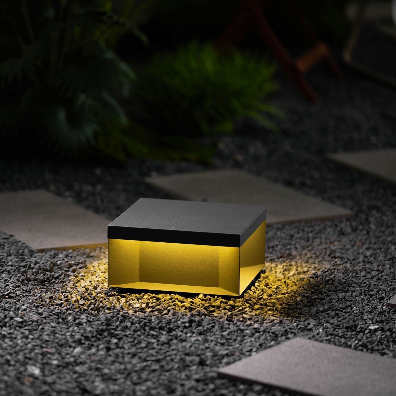 Geometric Black Outdoor Post Lantern