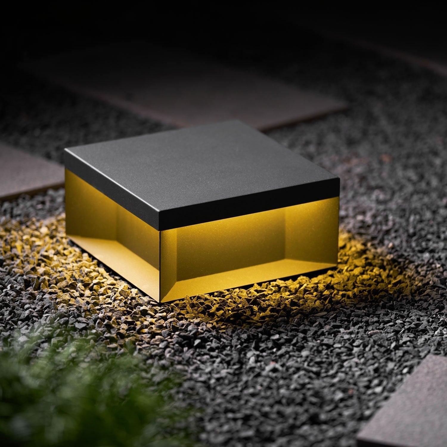 Geometric Black Outdoor Post Lantern