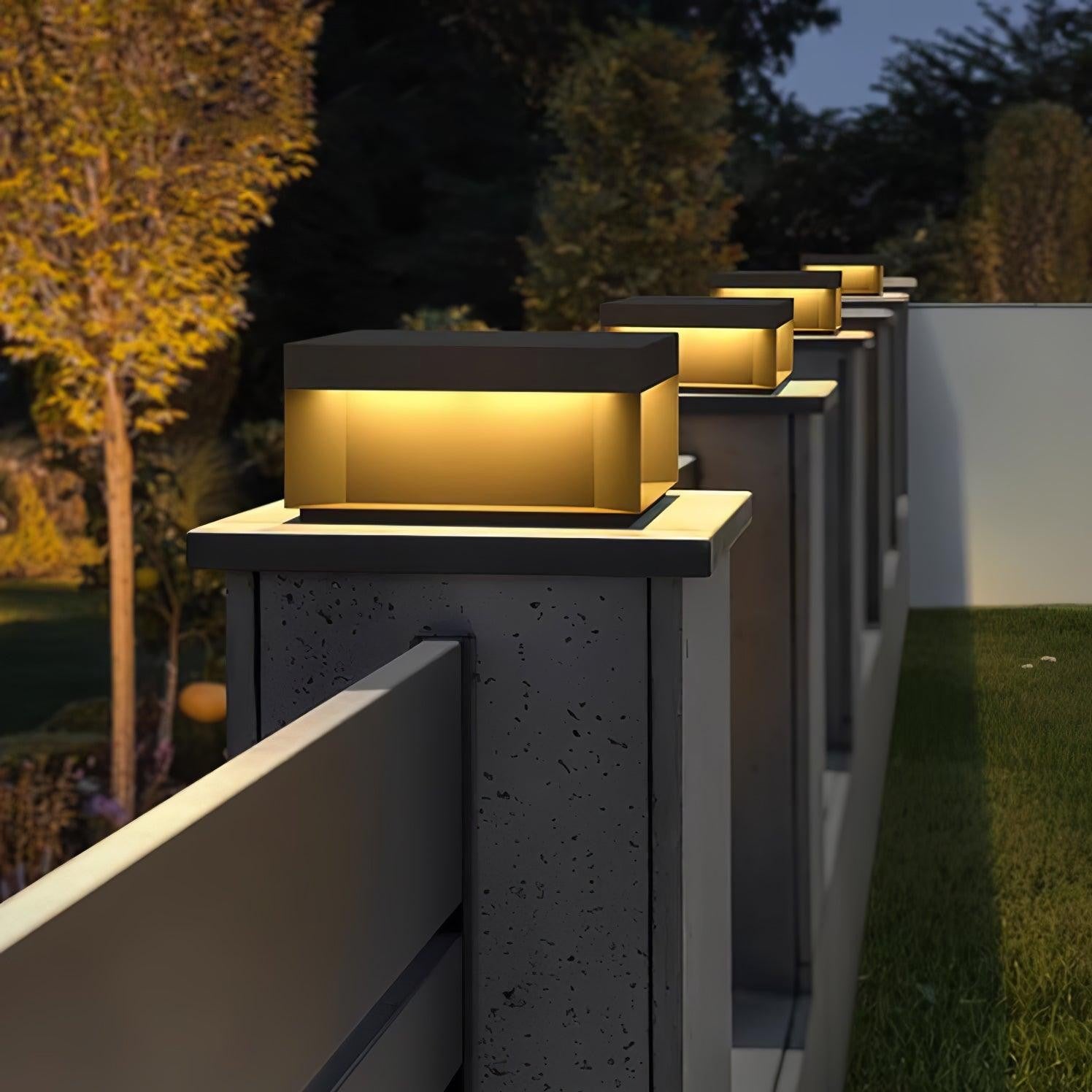Geometric Black Outdoor Post Lantern