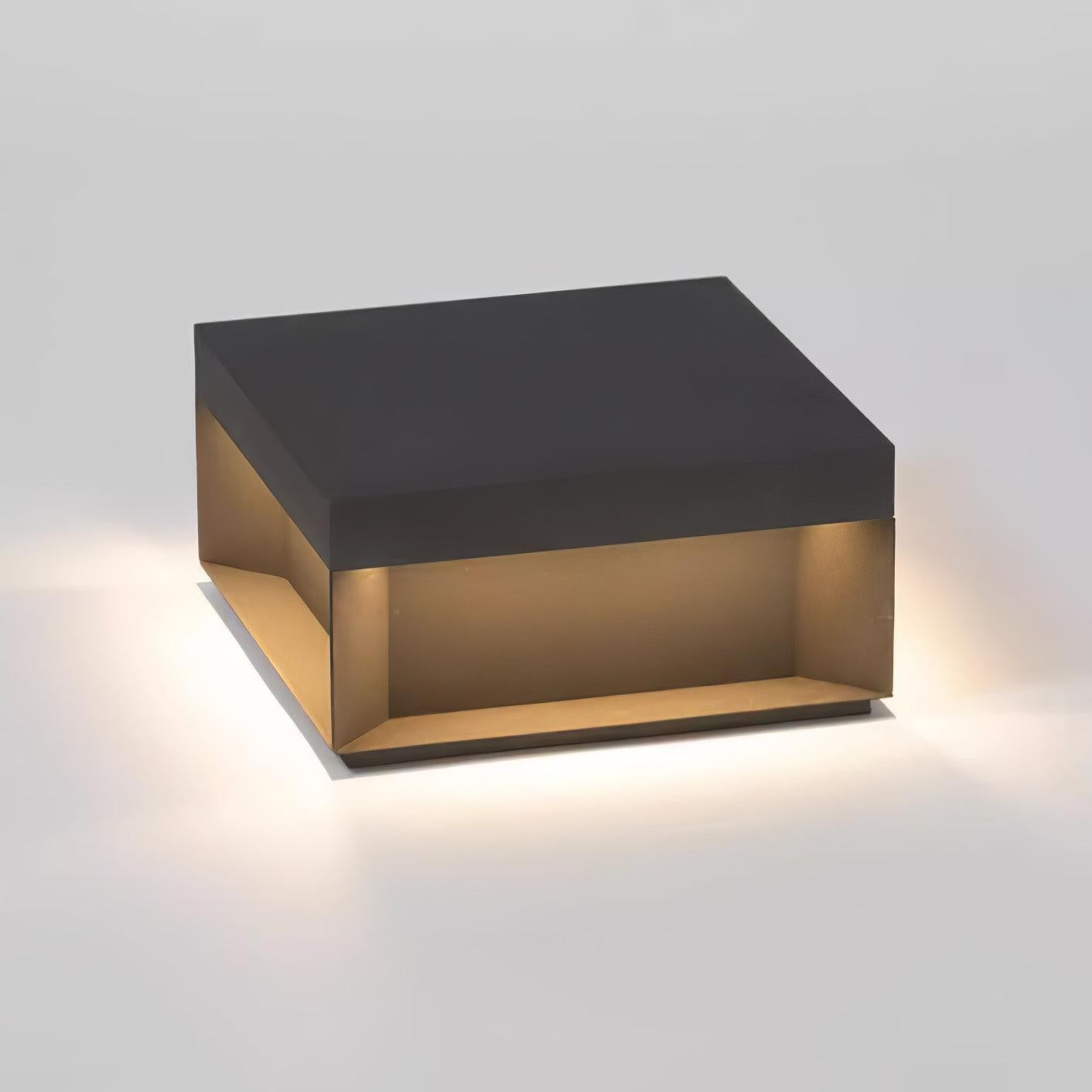 Geometric Black Outdoor Post Lantern