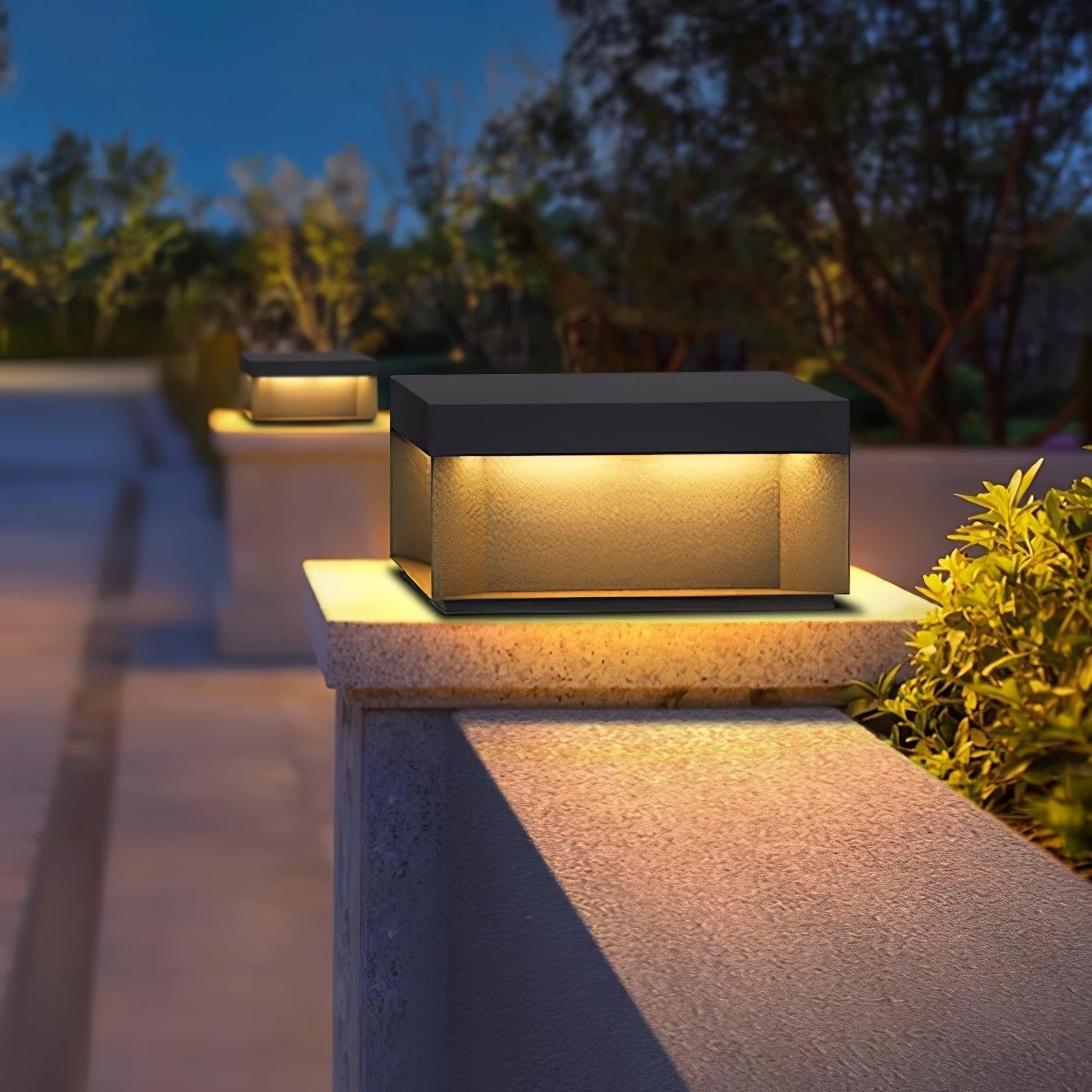 Geometric Black Outdoor Post Lantern