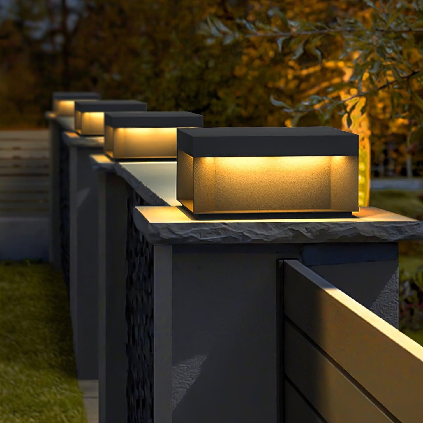 Geometric Black Outdoor Post Lantern