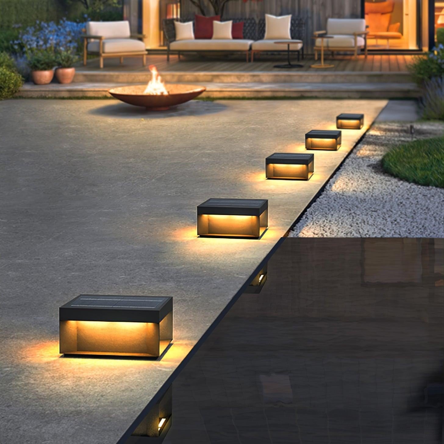 Geometric Black Outdoor Post Lantern