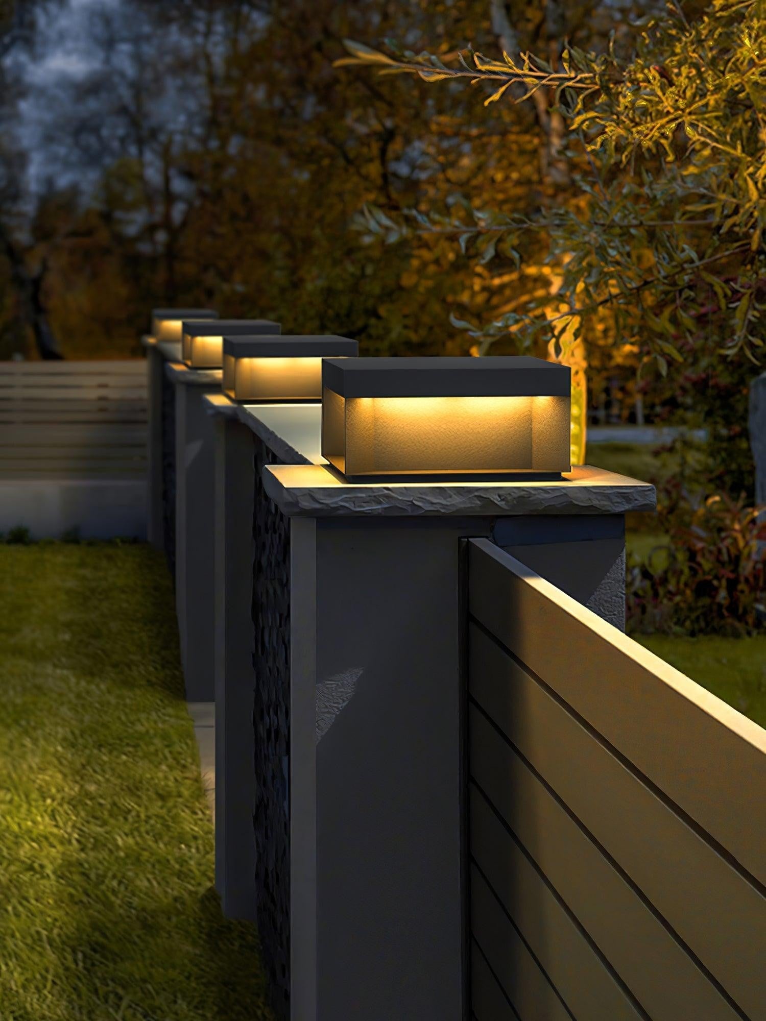 Geometric Black Outdoor Post Lantern