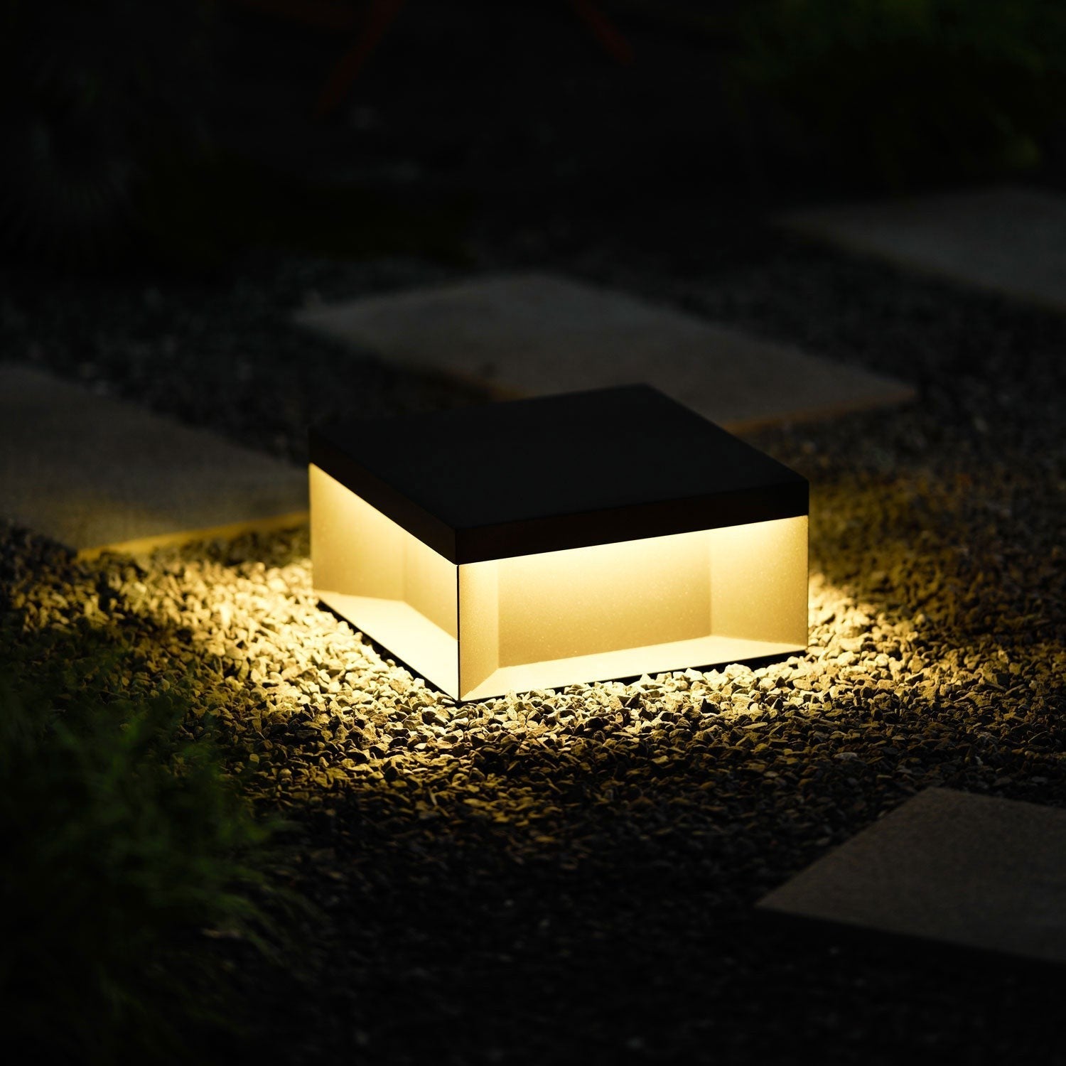 Geometric Black Outdoor Post Lantern