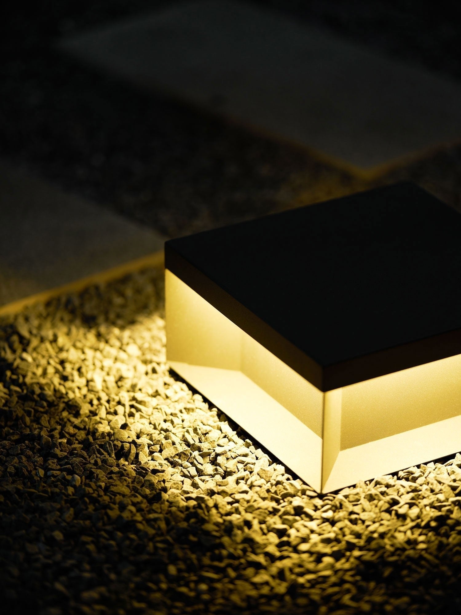 Geometric Black Outdoor Post Lantern