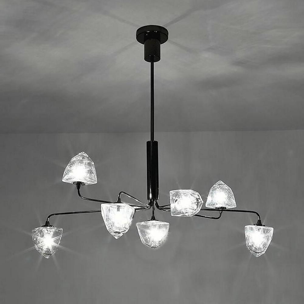Mini Sputnik Chandelier Light Metal Glass LED for Room