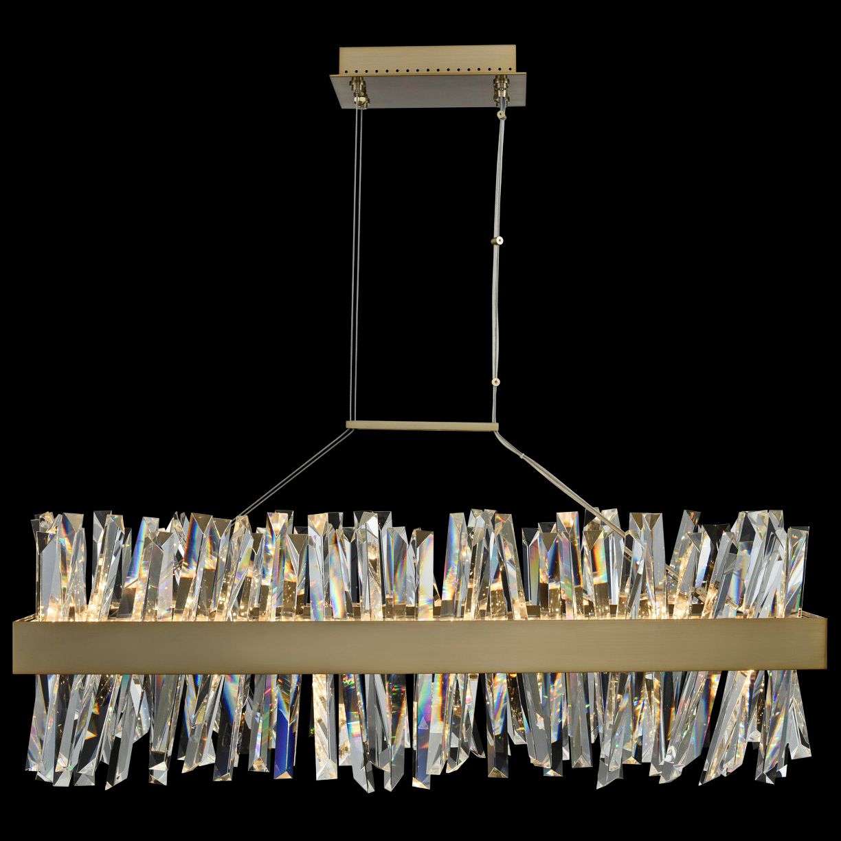 Glacier 36" Wide Champagne Gold LED Linear Pendant