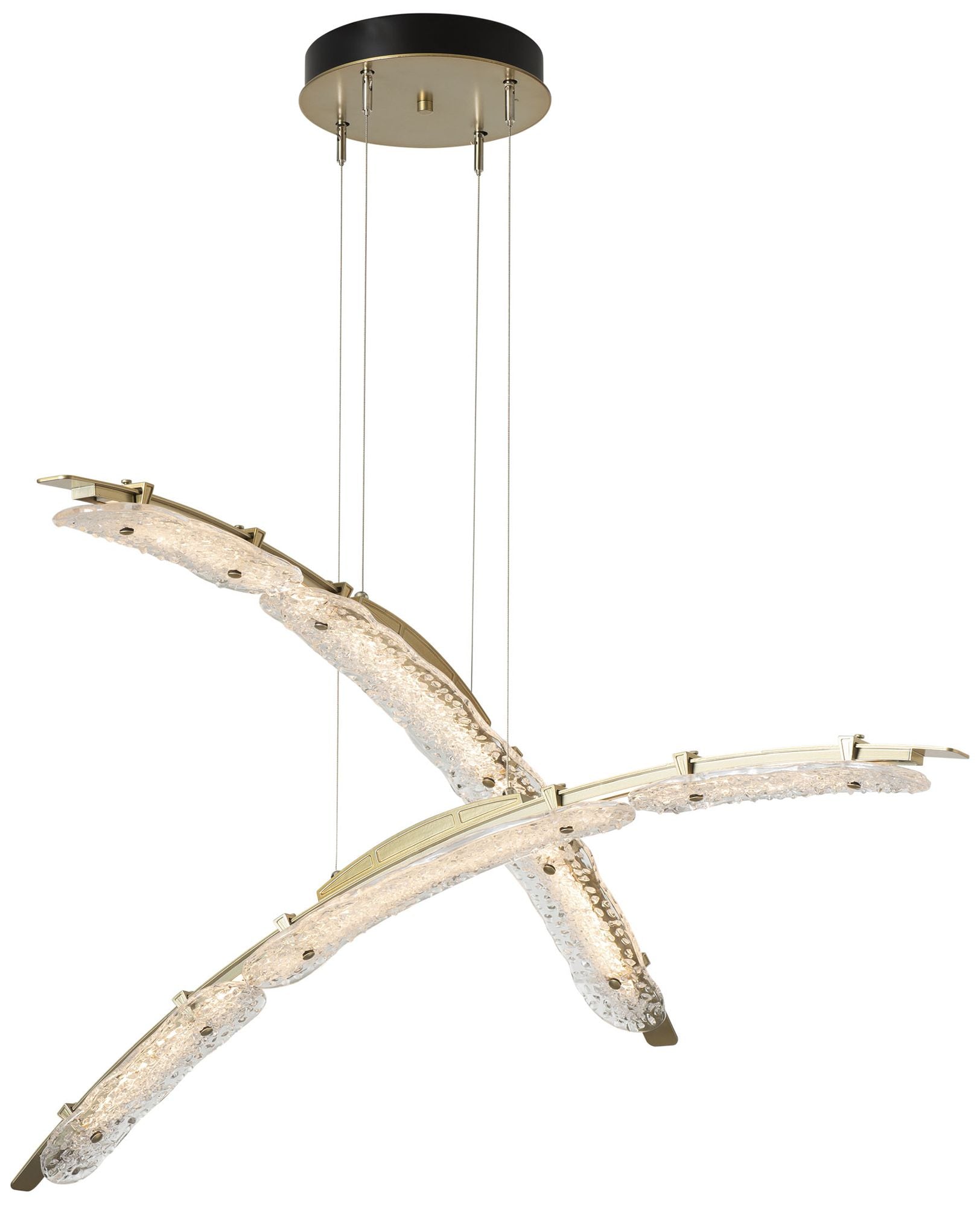 Glissade 43.5" Wide Double Modern Brass Chandelier