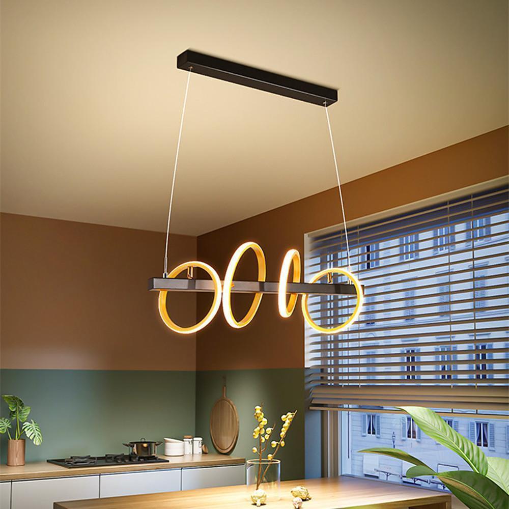 4-Ring LED Gold Island Ceiling Light
