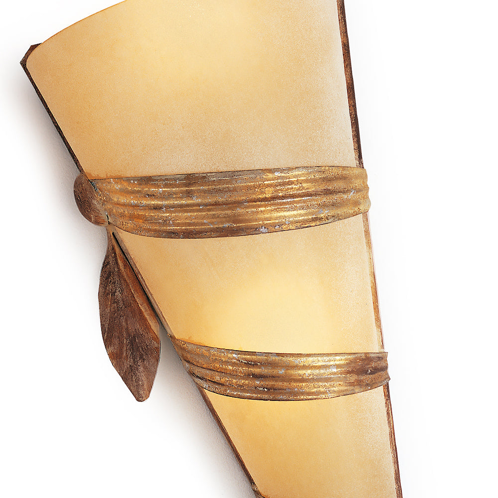 Gold Leaf Hand Made Opaque Glass Wall Sconce