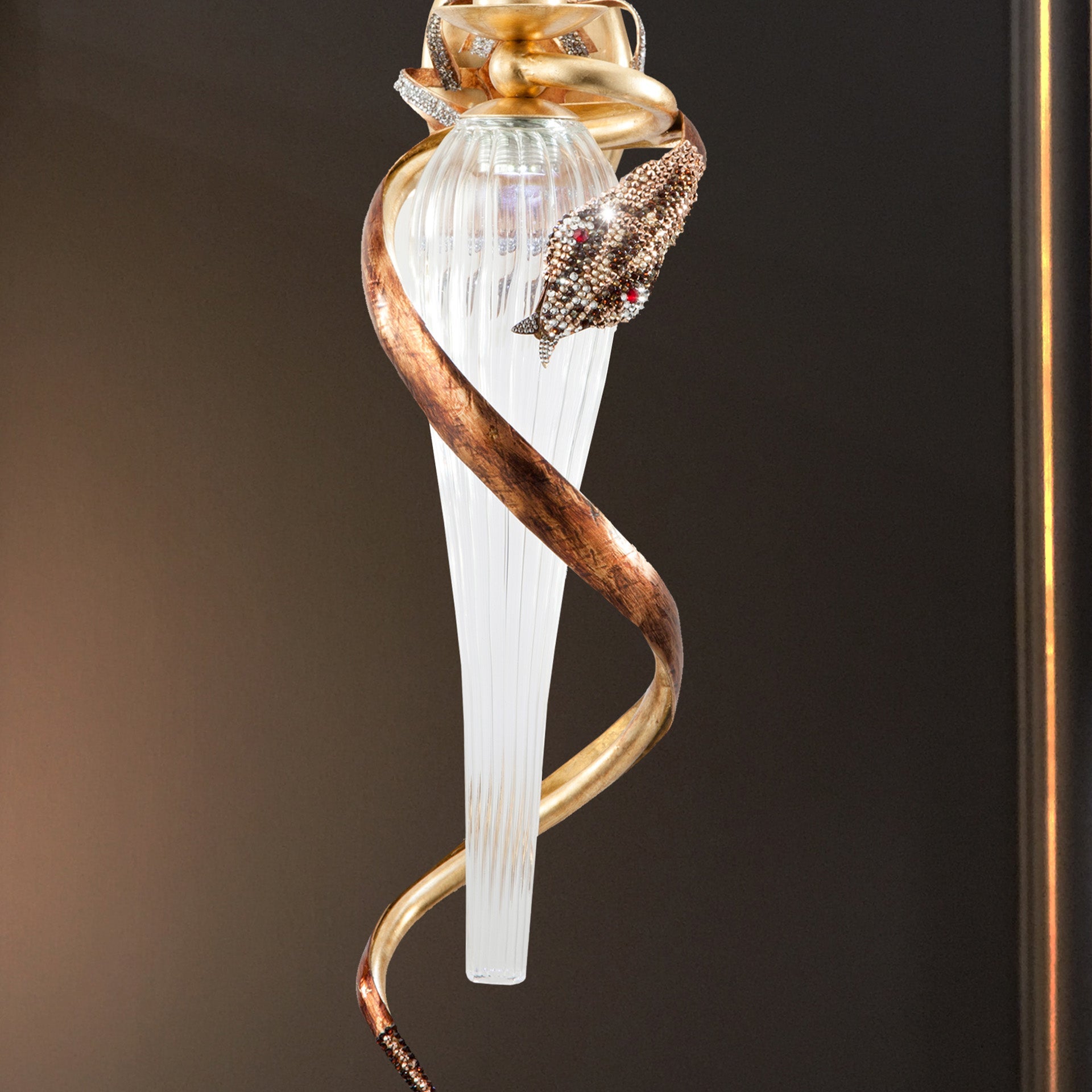Gold Crystal Curved Wall Sconce
