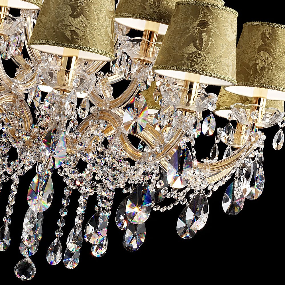 Golden Damask Crystal Chandelier