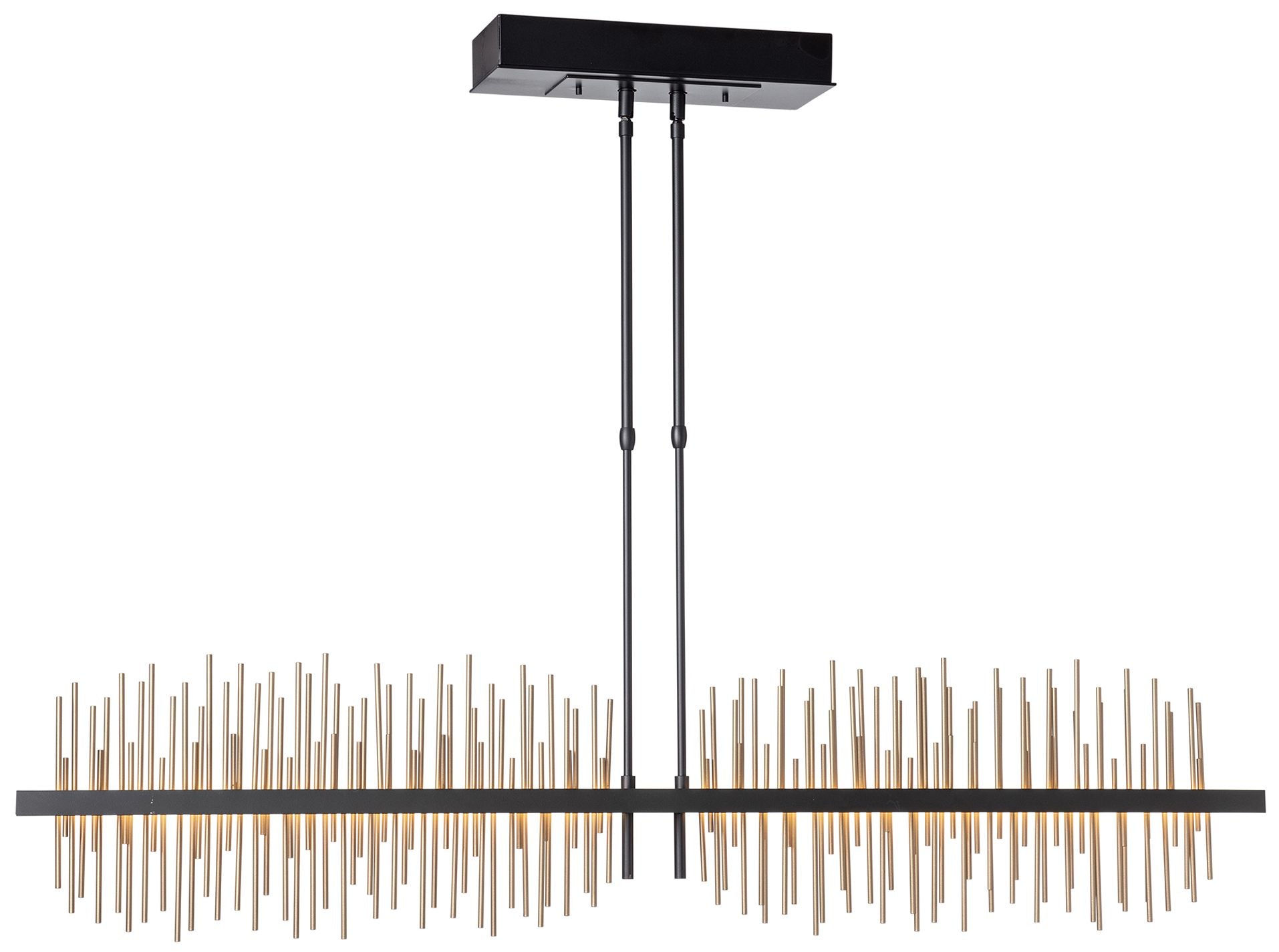 Gossamer 51.9" Black & Soft Gold Long LED Chandelier
