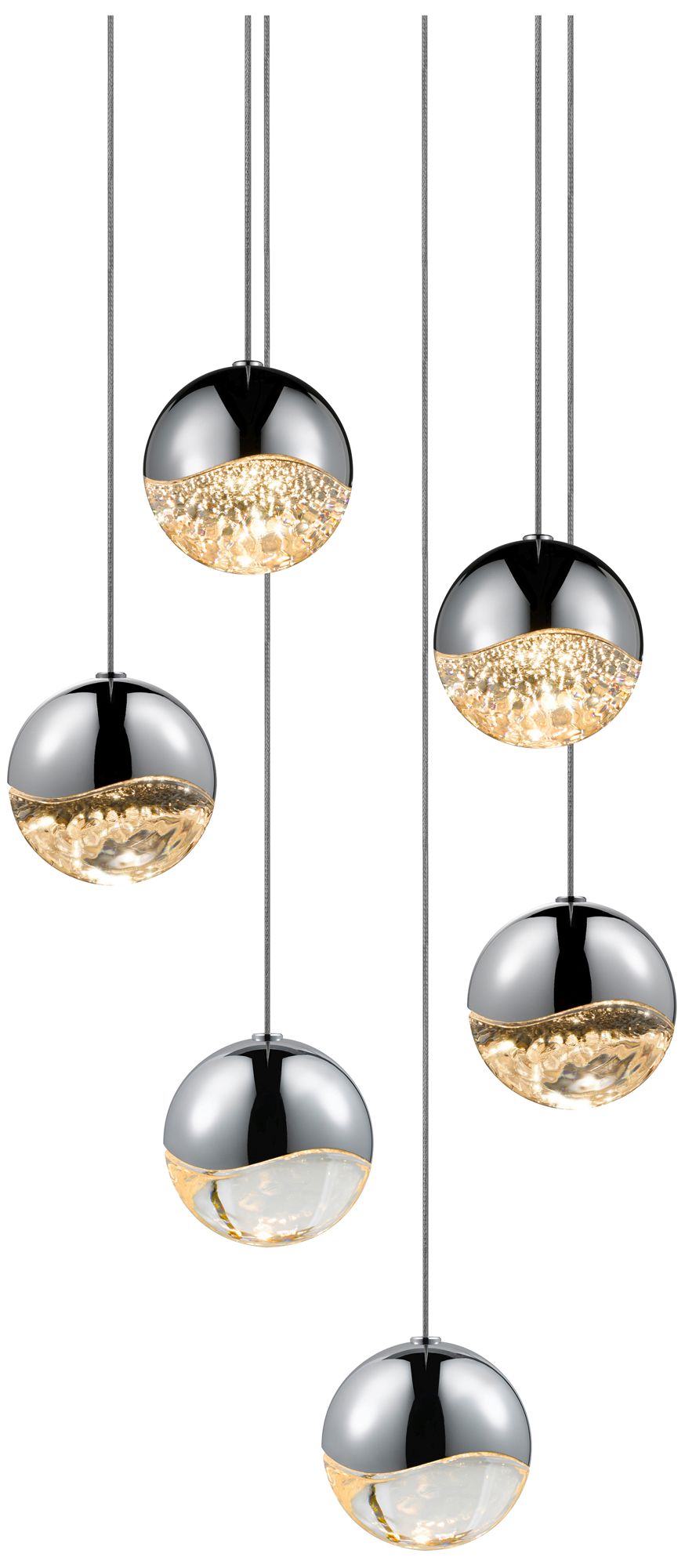 Grapes 6-Light Polished Chrome Chandelier