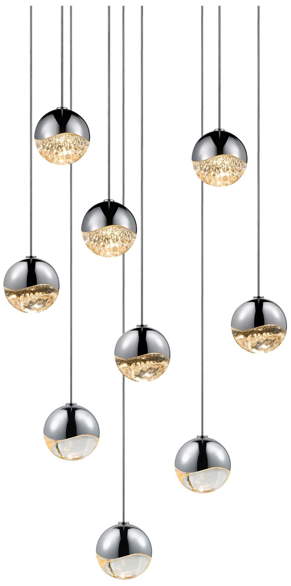 Grapes 9-Light Polished Chrome Chandelier