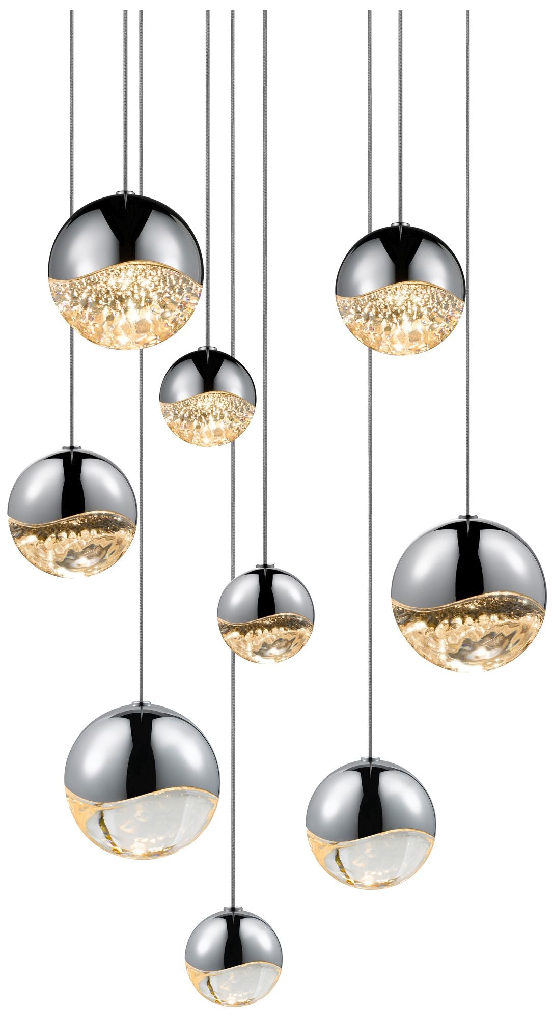 Grapes 9-Light Polished Chrome LED Pendant