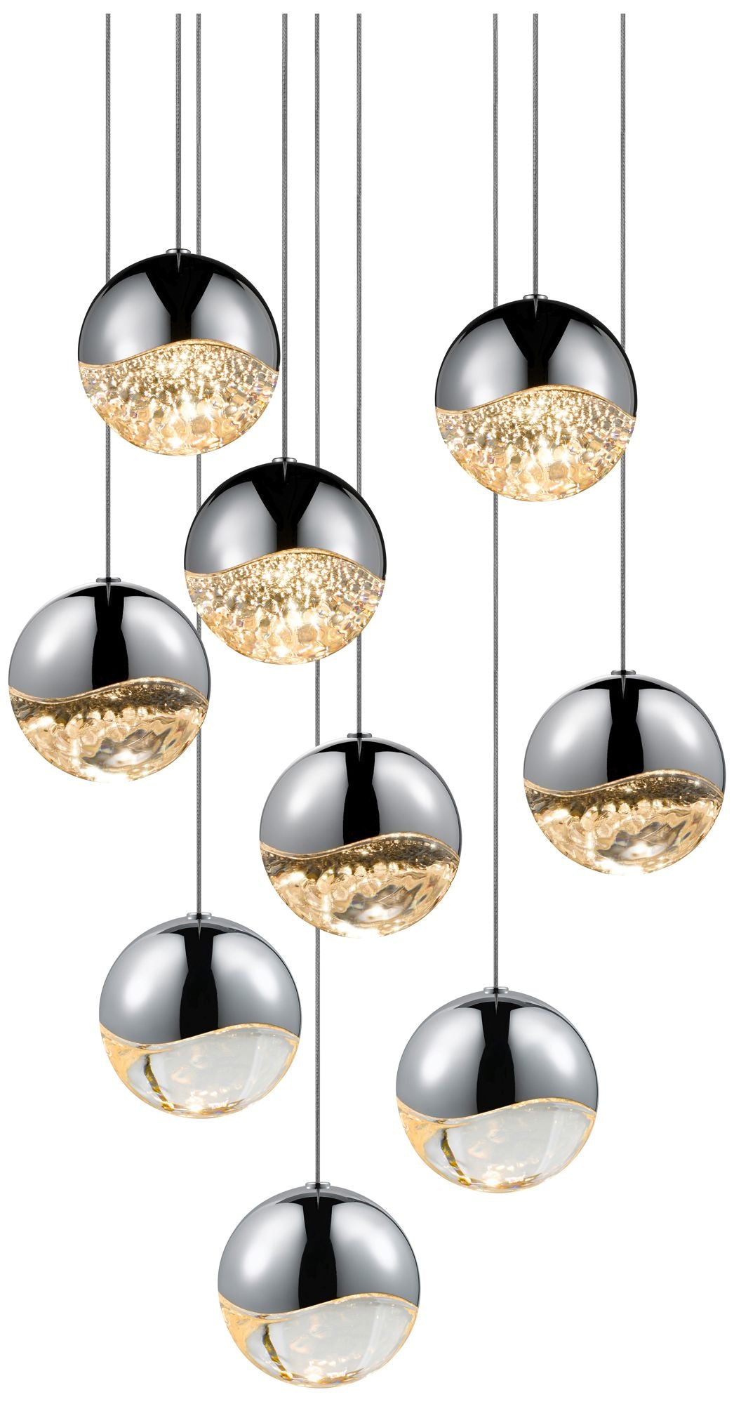 Grapes 9-Light Polished Chrome LED Pendant