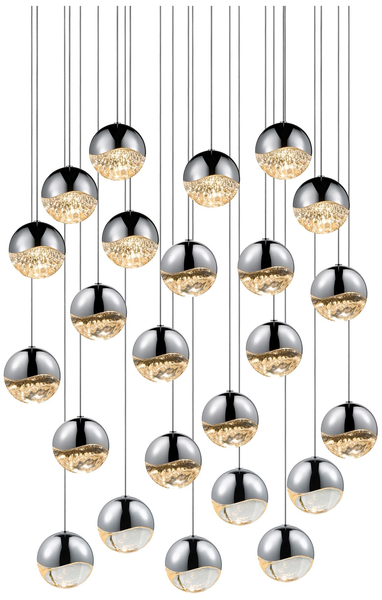 Grapes 24-Light Polished Chrome LED Chandelier