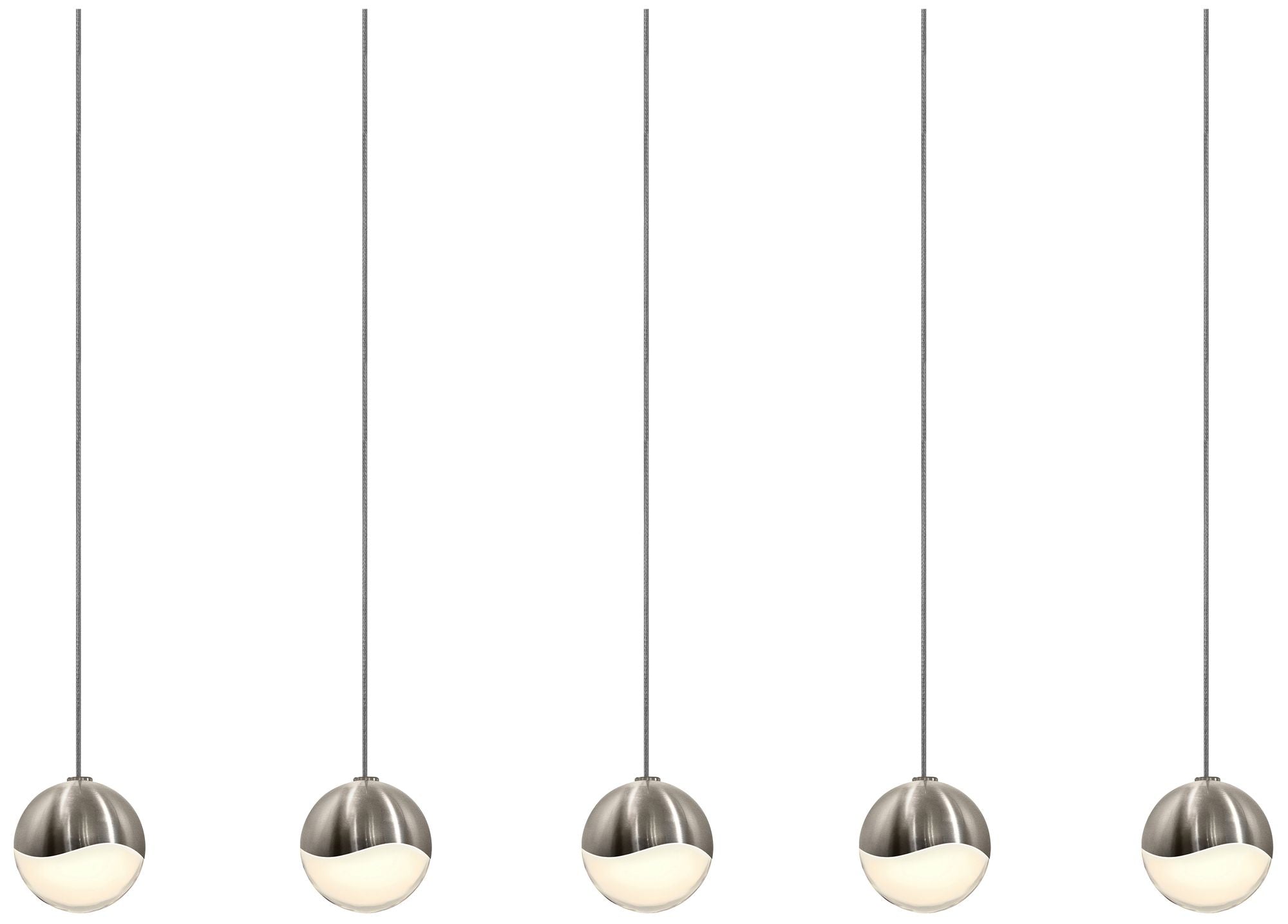 Grapes 5-Light Satin Nickel Small Chandelier