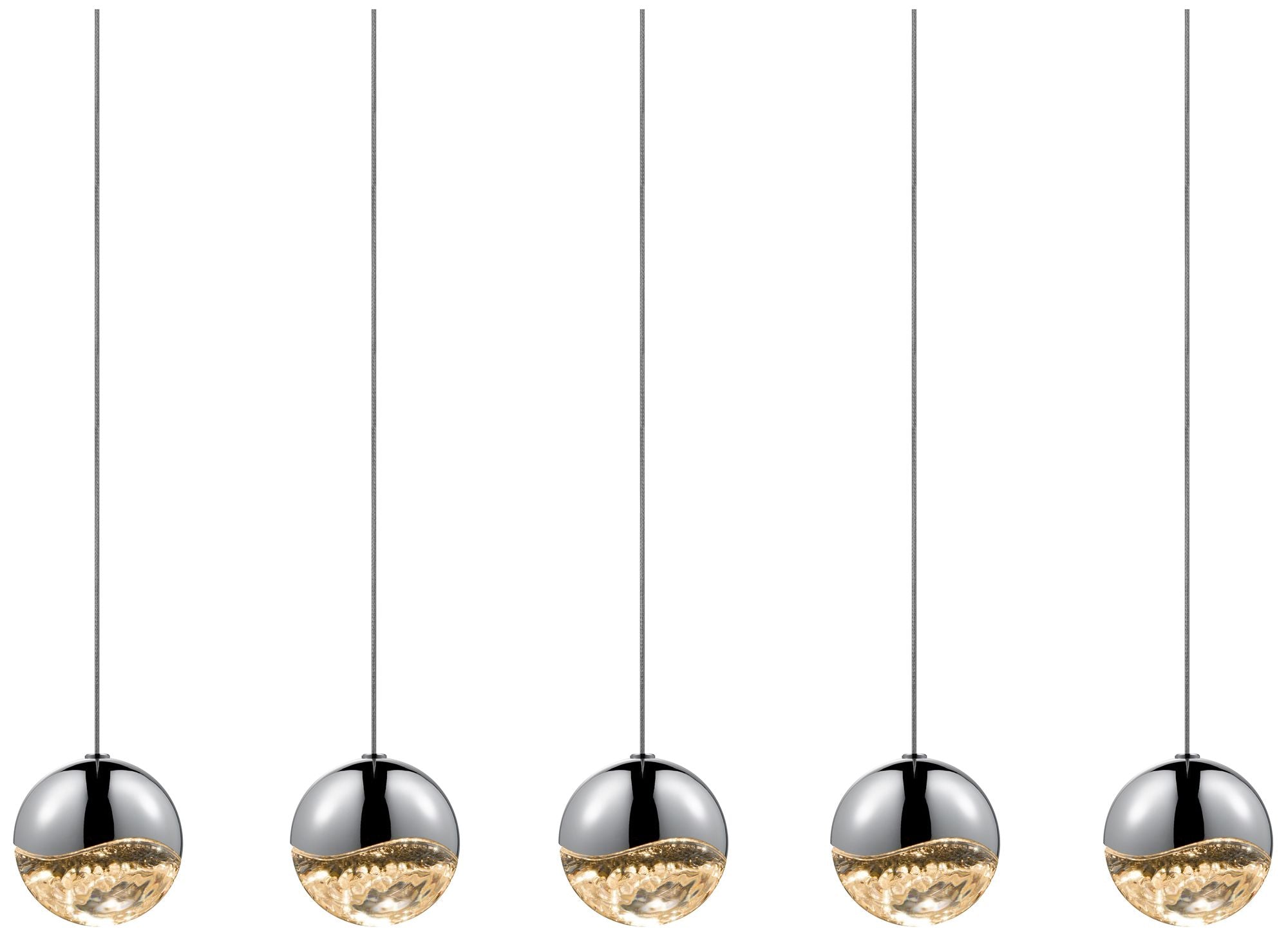 Grapes 5-Light Polished Chrome Chandelier