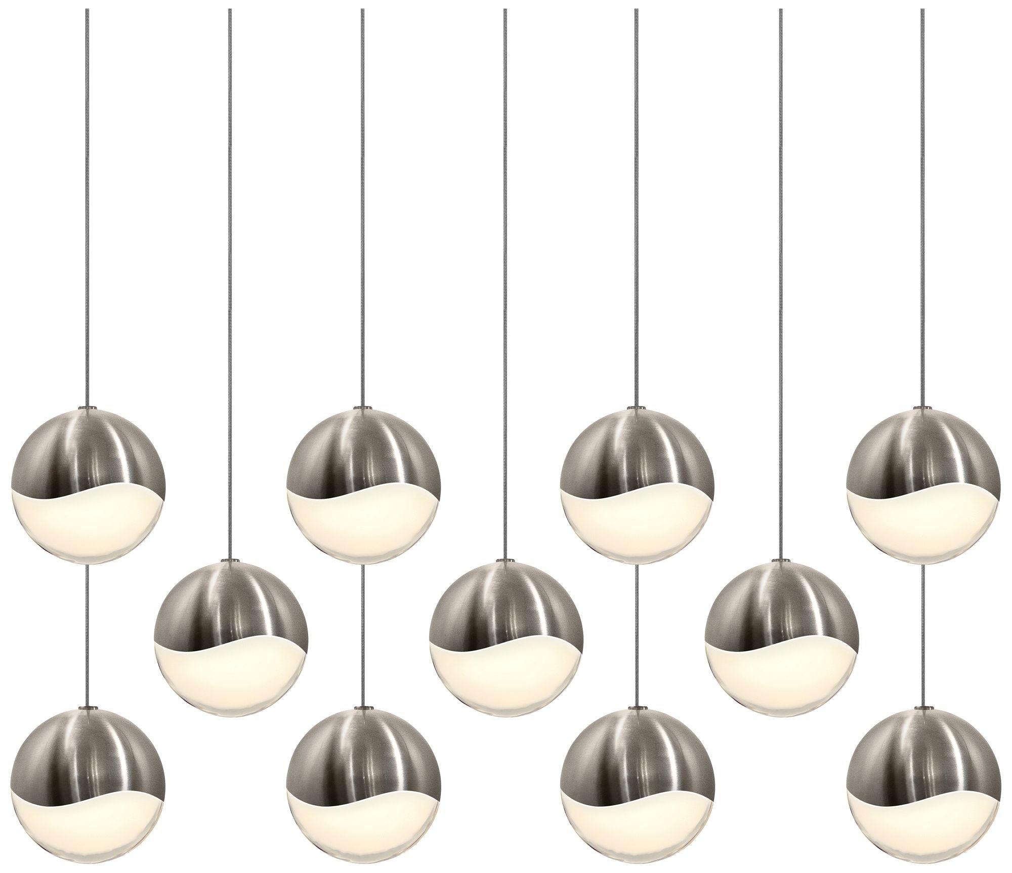 Grapes 11-Light Satin Nickel LED Chandelier