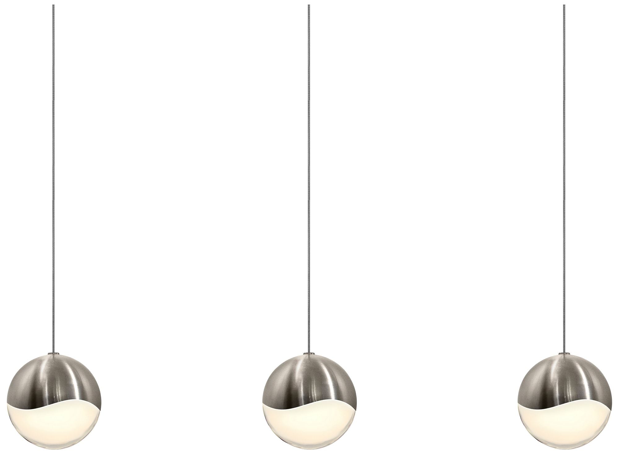 Grapes 3-Light Satin Nickel LED Chandelier