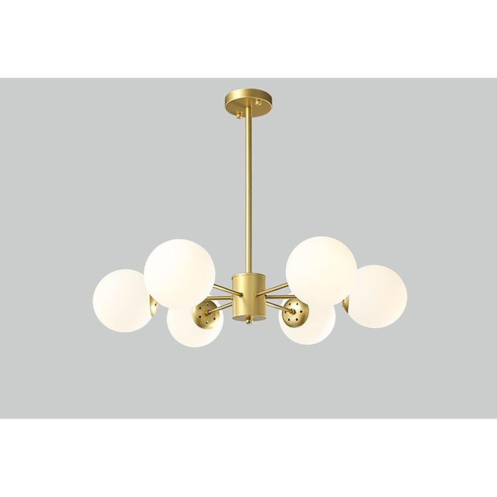 Globe Cluster Pendant Light Metal Glass LED Chandelier detail view 6