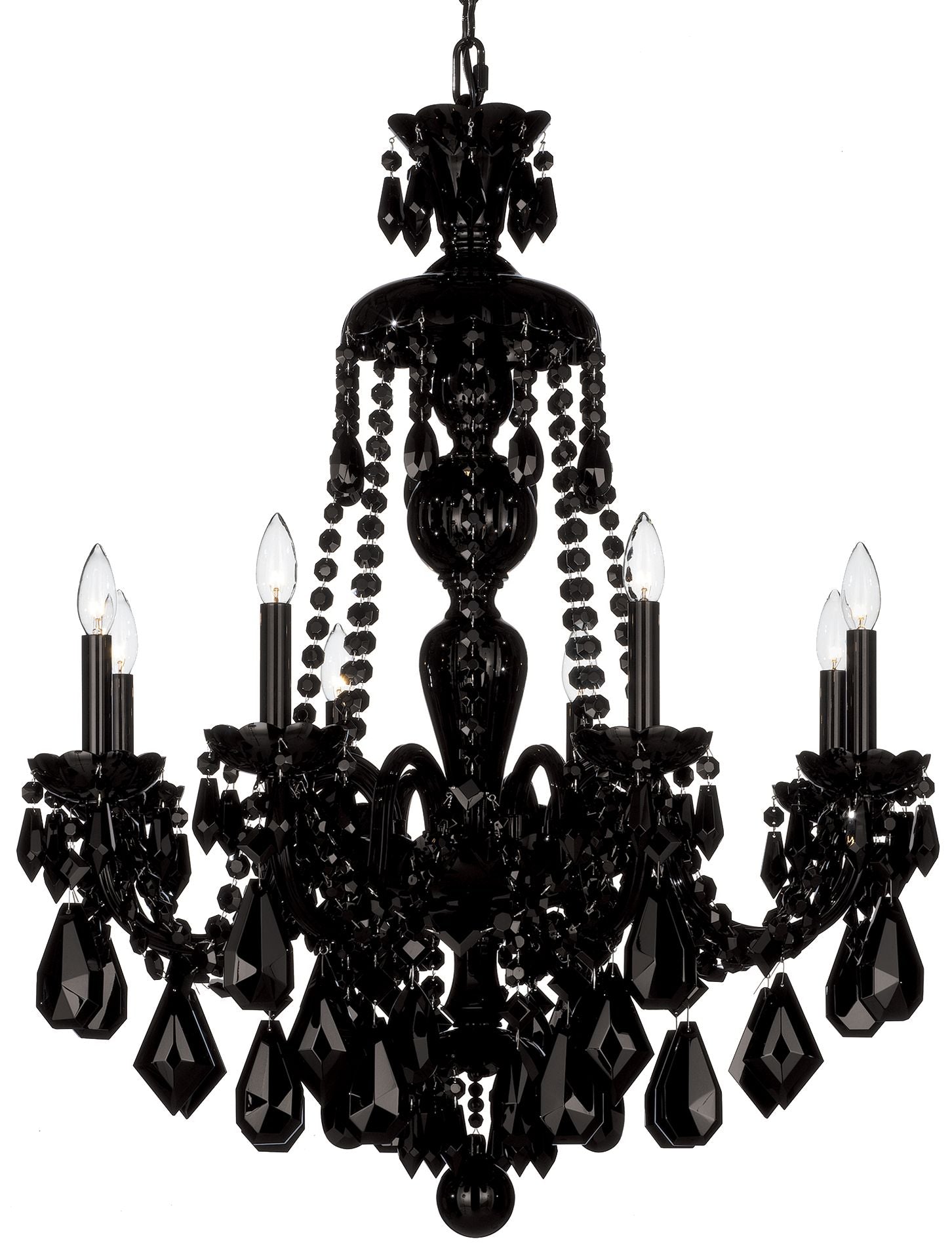 Hamilton 35"H X 8-Light Crystal Chandelier in Jet