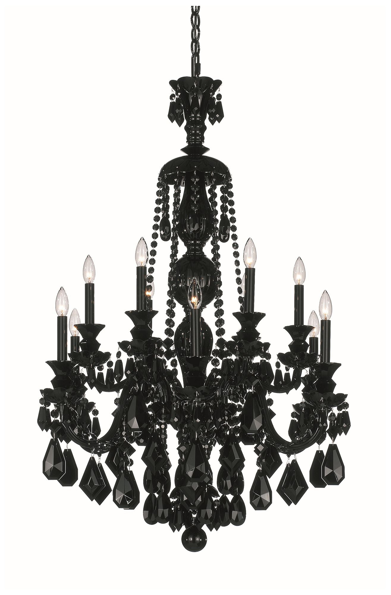 Hamilton 44"H X 12-Light Crystal Chandelier in Jet