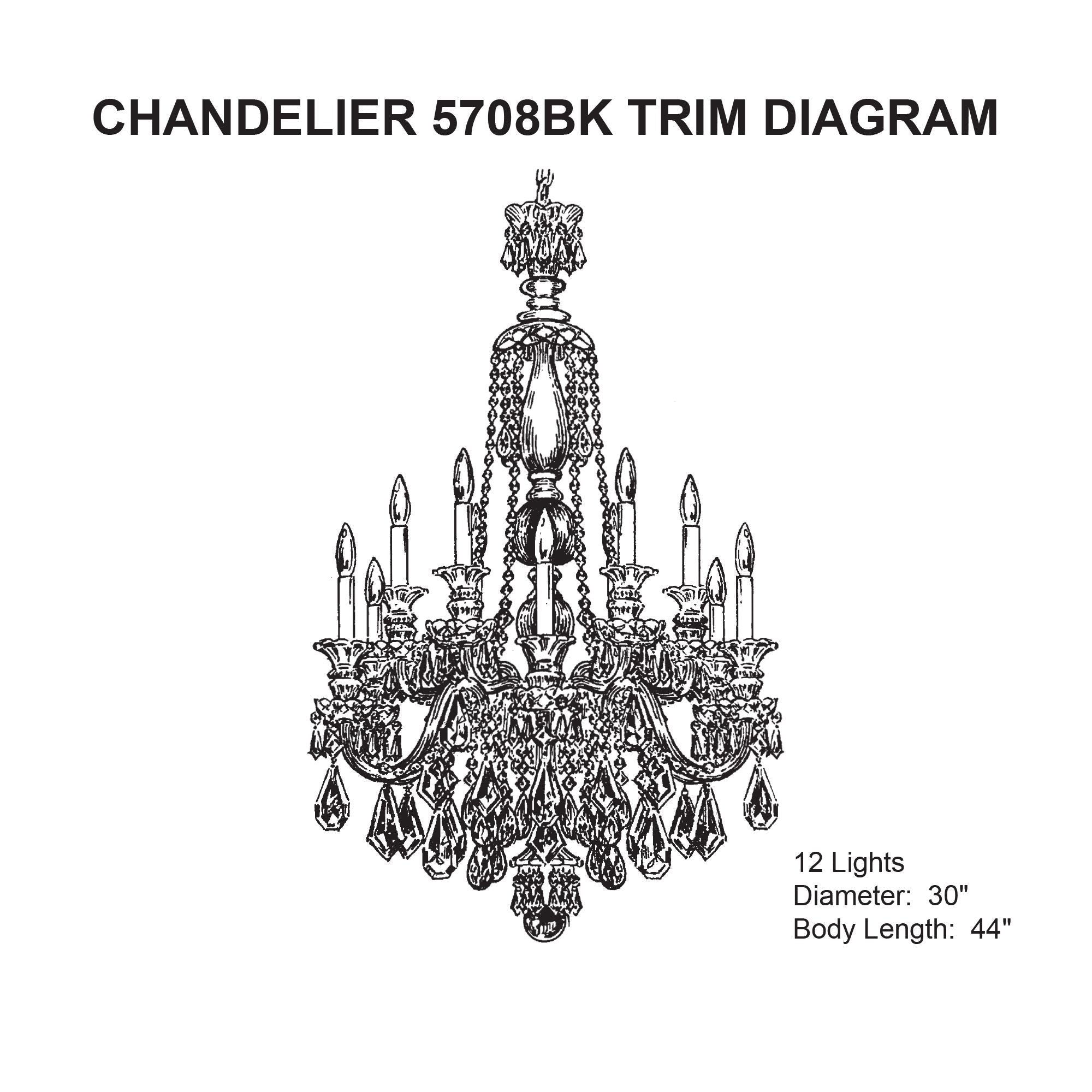 Hamilton 44"H X 12-Light Crystal Chandelier