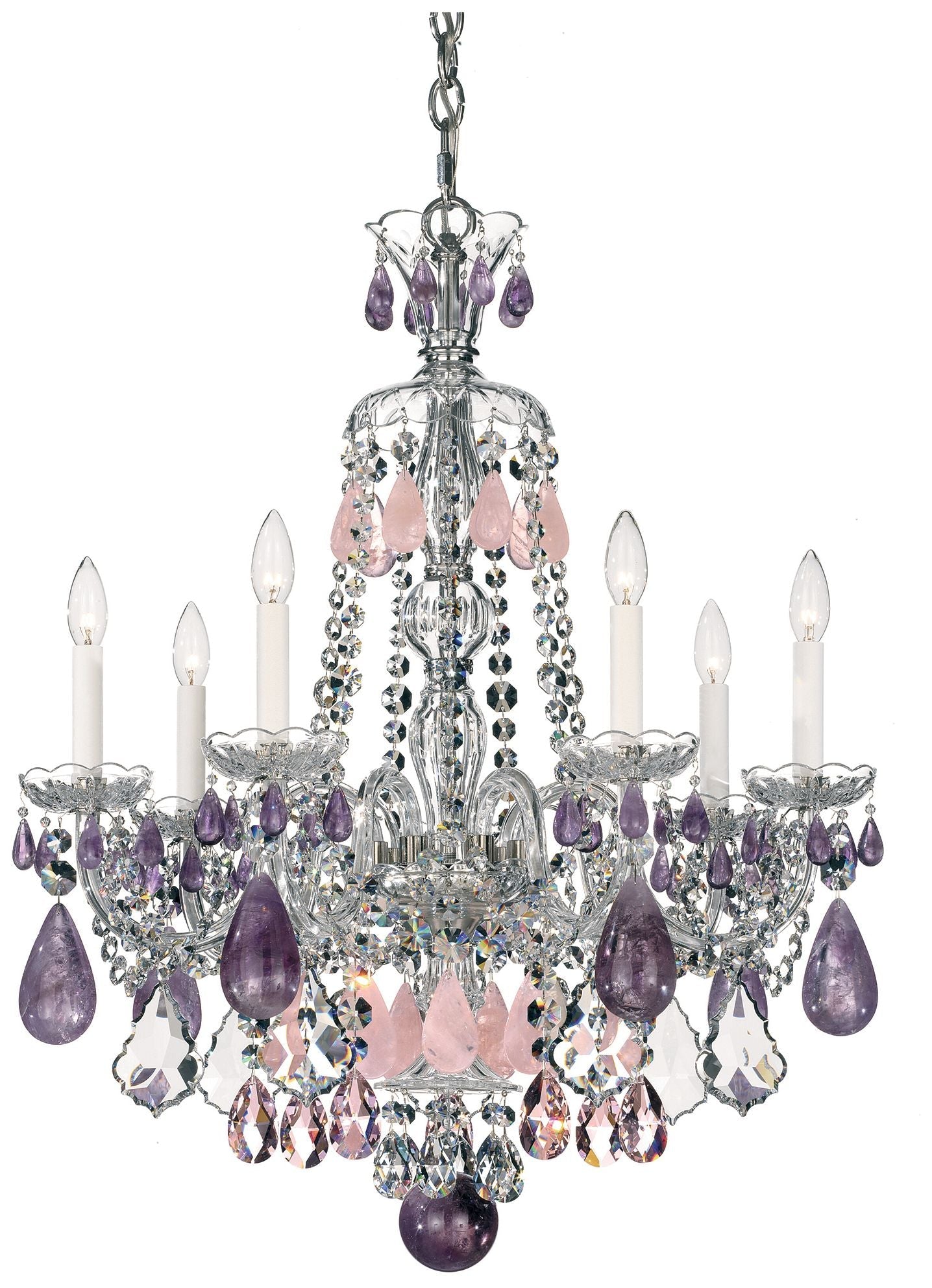 Hamilton Rock Crystal 31"H X 7-Light Chandelier