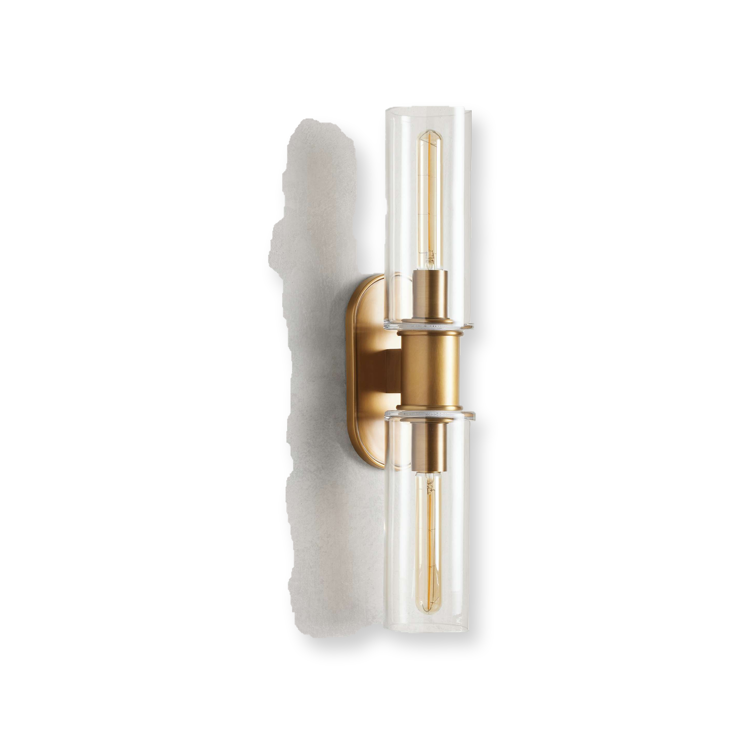 Harlin Double Wall Light in Clear Brass - White Background Back View [harlin-double-wall-light-in-clear-brass-white-background-back-view.png]
