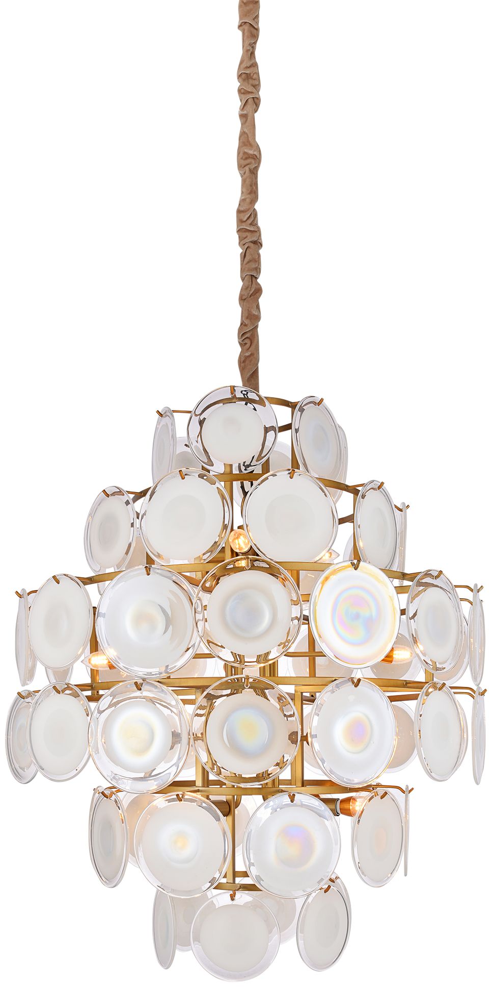 Harp & Finial Isla 35"W 16-Light Gold Chan Chandelier