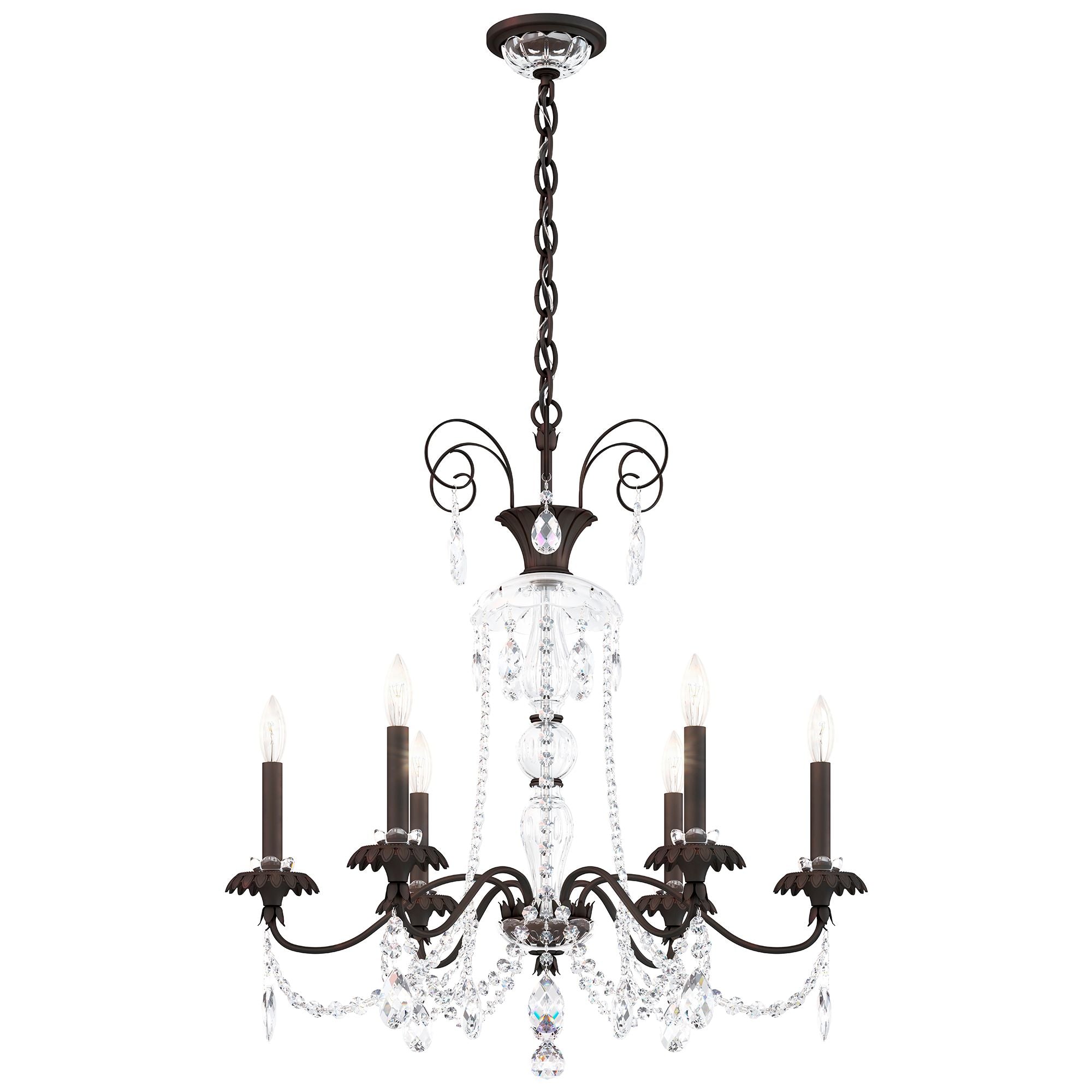 Helenia 30"H X 6-Light Crystal Chandelier in Black