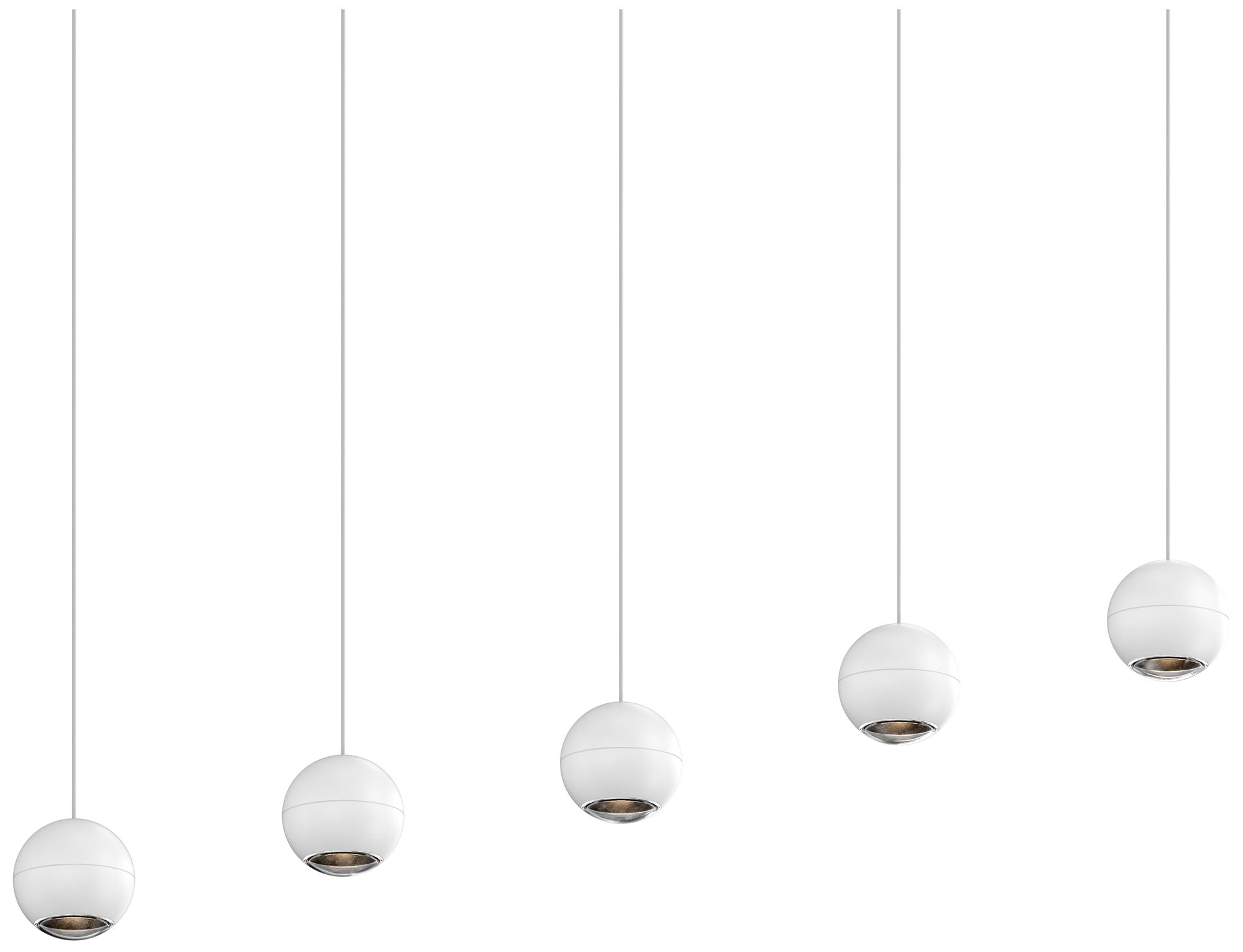 Hemisphere 5-Light Textured White Linear Pendant