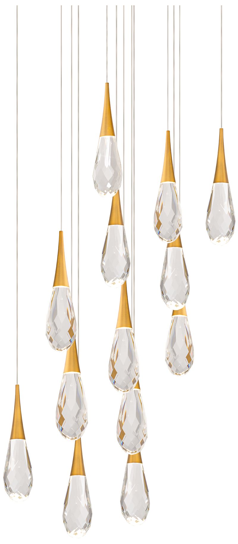 Hibiscus 13"H X 13-Light Crystal Chandelier