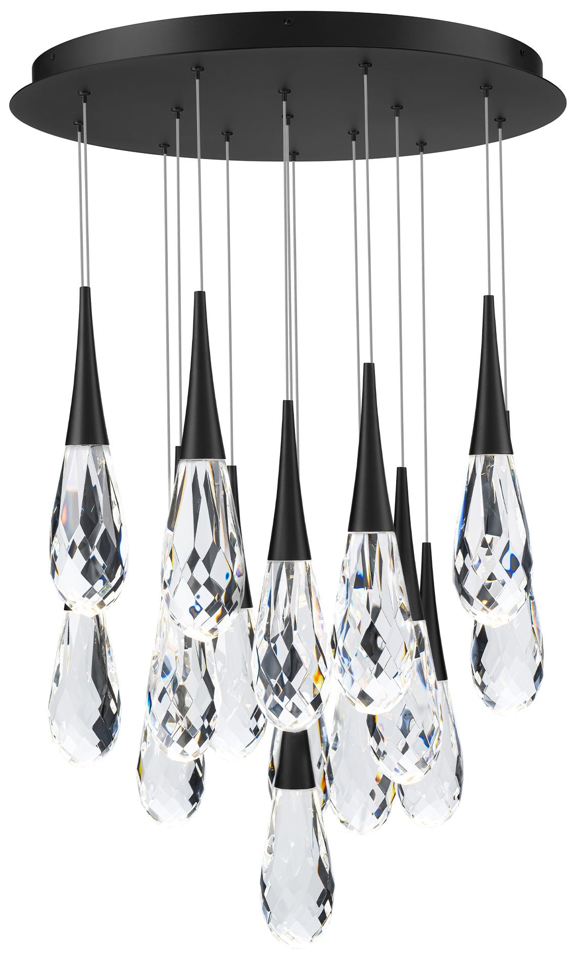 Hibiscus 13"H X 15-Light Crystal Chandelier