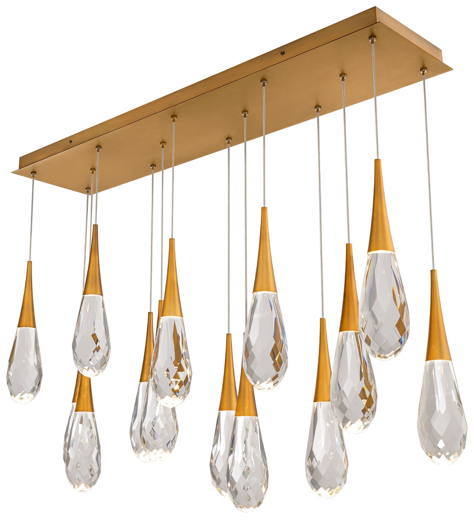 Hibiscus 13"H X 14-Light Crystal Chandelier